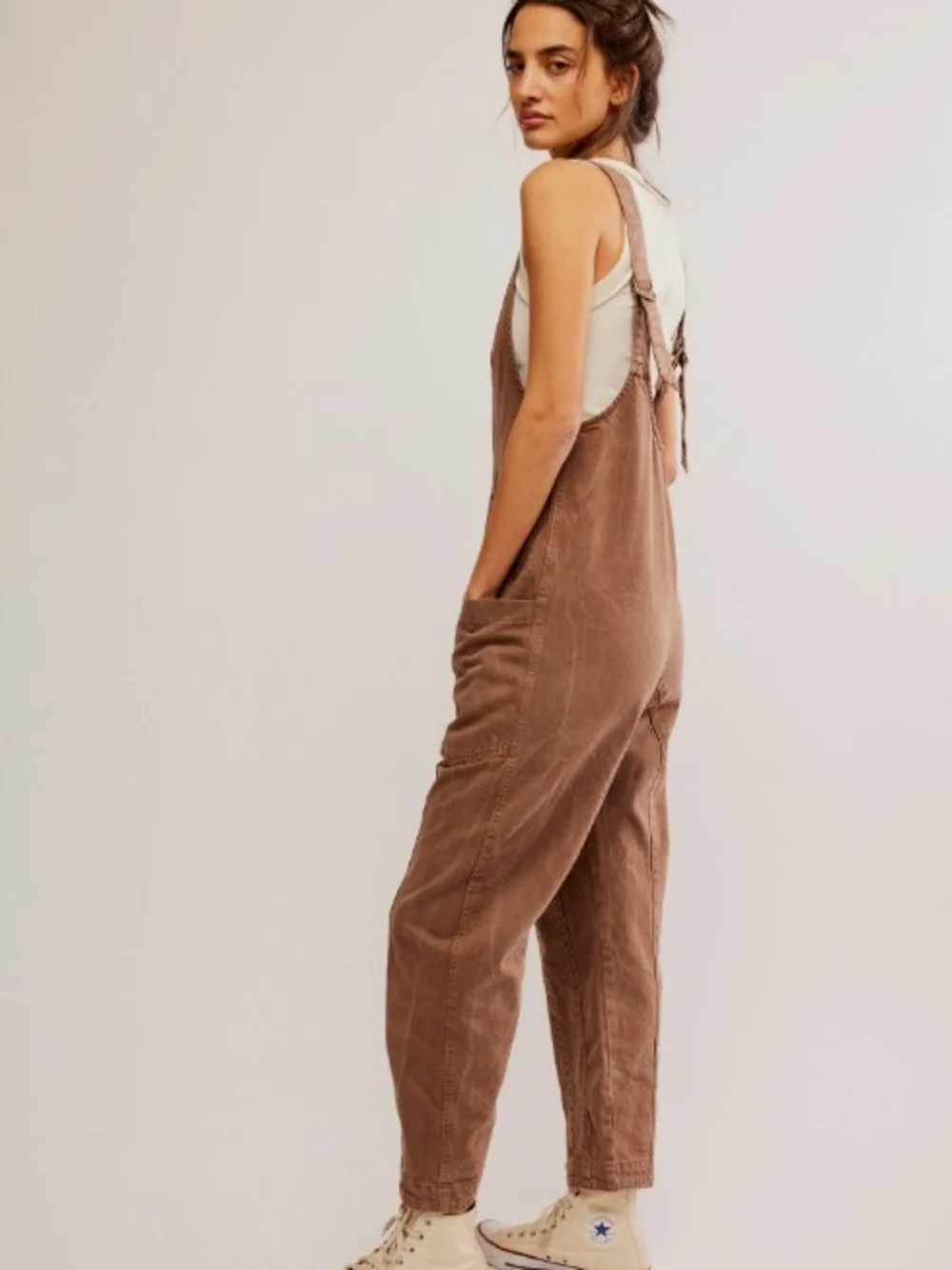 We The Free Chocolate Brown Corduroy Overalls - Picture 9 of 9